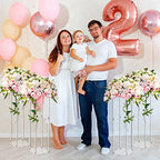 Geetery 4 Pieces 28 Inch Tall Acrylic Vase Wedding Centerpieces Clear Flower Stand Column Geometric Floral Vase Elegant Display Holder for Birthday Party Wedding Table Decorations - size: 28 Inch