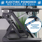 Mount-It! Electric Standing Desk Converter with Dual Monitor Arm, Stand Up Desk Riser X-Large 47.2" Wide, Electric Desk Riser with Mount for 2 Screens (Max 32"), Desktop with Keyboard Tray, USB, Black - size: X-Large 47.2"