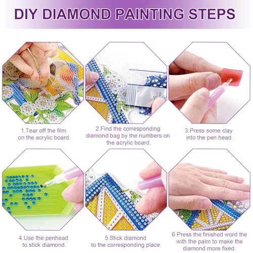 DIY Diamond Art Painting Candlestick Holders 5.71in Mandala Flower Shape Desk Candle Tray Tabletop Ornaments for Wedding Ramadan Party Home Table Centerpiece-Mandala11 - color: Mandala11