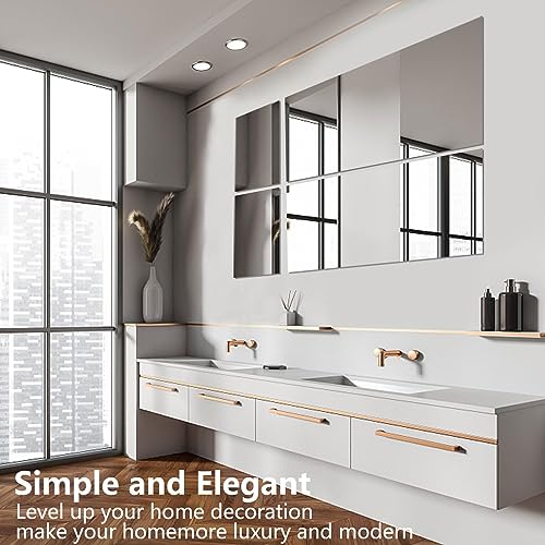 16 x 12'' Glass Wall Mirror Tile Self Adhesive Frameless High Clear Mirror Sheet Wall Decor for Bedroom, Living Room, Bathroom, Home Gym, Hallway, Door etc (1pcs) - size: 16" x 12" (1Pcs)