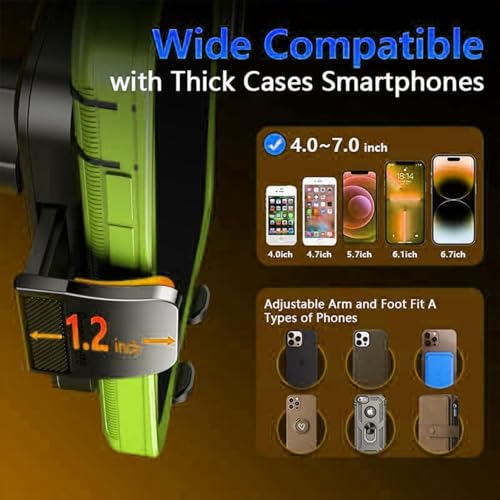 Qifutan Cell Phone Holder [Never Fall Upgrade Clip] Phone Holder Car Automobile Air Vent Hands Free for Car Fit Car Phone Holder Mount for All for iPhone Android Smartphone - style: Vent-A