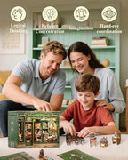 Cutefun Book Nook Kit - DIY Miniature Flower Shop Booknook Kits for Adults and Teens, 3D Wooden Puzzle Bookend Bookshelf with LED Light, Creative Crafts Gifts for Book Lovers (Blossom Florists) - style: Blossom Florists