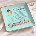 To My Daughter Jewelry Dish, Custom Jewelry Tray for Mothers Day, Daughter Gifts from Mom, Ceramic Ring Dish with Birth Month Flower, 1st Mother's Day Birthday Gifts for Daughters - color: Style 5
