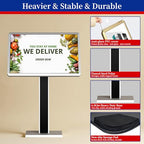 Sign holder floor stand,Heavy-Duty Pedestal poster stand for display,21×29 inch Adjustable Aluminum Menu Stand for Restaurant(Silver) - color: Silver