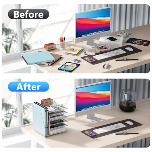 gianotter 6-Tier Paper Organizer With Magazine Holder, Desk Organizers and Accessories, Desk Accessories & Workspace Organizers, File Organizer for Office Supplies Storag (White, 6-Tier) - color: White, size: 6-Tier