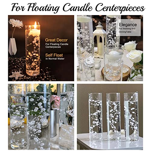 TeaSu Pearl String for Floating Candles, 12set Pearl Vase Filler for Wedding Centerpieces (White) - color: White