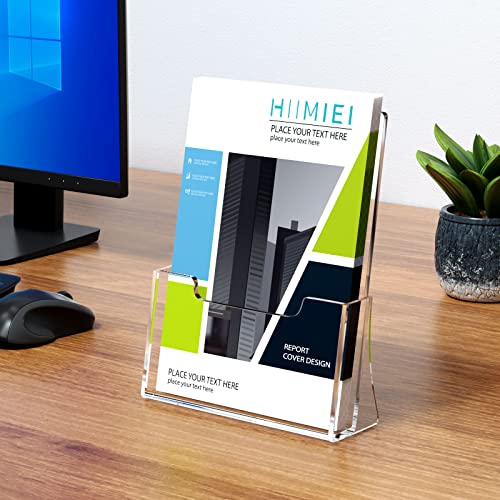 HIIMIEI Brochure Holder 8.5 x 11 inches, Acrylic Flyer Holder with 2 Pack, Plastic Stands for Displaying Magazines, Pamphlets, Literature, Brochures, Booklets, Menu - size: 8.5''x11''