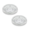 2PCS Clear Glass Pillar Candle Plates，Round Glass Candle Holder，Small Candle Holders for Pillar Glass 3" for Dinning Wedding Party Table Centerpiece