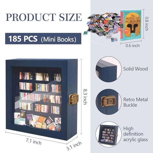Anxiety Bookshelf – Mini Books Display for Stress Relief and Fun Decor, Perfect Decorative Miniature Library for Book Lovers, Ideal for Home Decor, Office Décor, and Thoughtful Gift Giving - Blue - color: Blue