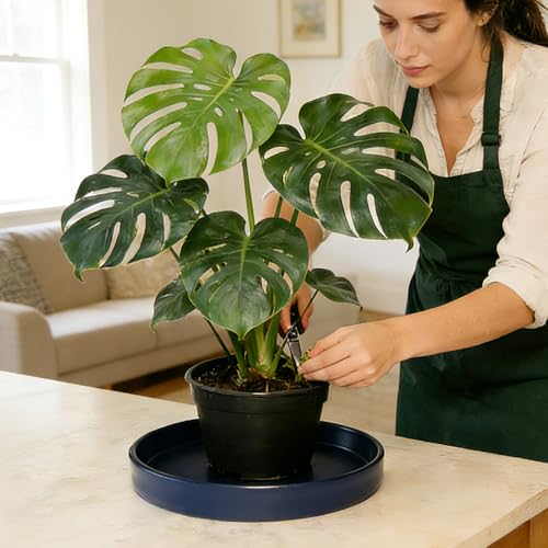 1 Pack 10 inch Plant Saucer Drip Tray, Heavy Sturdy Plastic Planter Flower Pot Drainage Tray Plate Saucers for Indoor Outdoor Garden, Plant Water Drip Trays for pots Base (10", Blue) - color: Blue, size: 10" - 1Pcs