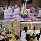 4PCS 5 Arm Acrylic Candelabra for Table Wedding Centerpiece,Crystal Clear Candle Stick Holders Candelabra Centerpiece Stands with Removable Lampshade for Party Easter Baby Shower Fit 0.8 LED Candle - size: 22.6"Tall