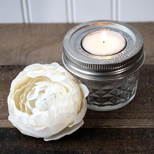 Tea Light Candle Holder Metal Lid Inserts by Mason Jar Lifestyle (6 Pack, Regular Mouth) - size: Regular Mouth