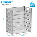 Marbrasse 2 Pack Desk Organizer with Handle, 6 Tier Paper Letter Tray, Mesh Desk File Organizer for Office, School and Home - Silver - color: 2 Pack - Silver