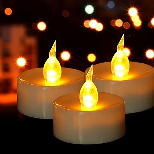 Hanzim Battery Tea Lights, 50 Pack LED Tea Light Candles 100 Hours Realistic Flickering Bulb Battery Operated Tea Lights for Seasonal Festival Celebration Electric Fake Candle in Warm Yellow - color: warm yellow, size: 50pack