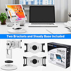 AboveTEK Retail Kiosk iPad Stand, 360° Rotating Commercial POS Tablet Stand, Fits 6"-13" (Screens) iPad mini Pro-Business Swivel Tablet Holder, for Store Office Reception Kitchen Desktop (White) - color: White