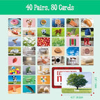 80 PCS Daily Items Matching Game, 40 Designs Everyday Objects Memory Cards Engaging Picture Match Game, Educational Learning Toys Enhance Memory & Matching Skills for Kids Ages 3 and Up - style: Daily Items