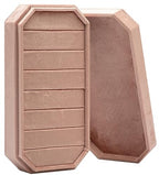 Velvet Ring Organizer Display Tray Jewelry Box Earring Holder Case for Wedding Birthday Christmas Day (Blush Peach) - color: Blush Peach