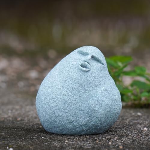 Cute Stone Primitive Man Figurine: Funny Stoneman Statue for Outdoor Decor, Carving Face Garden Home Decoration Fish Tank Ornament - Stone Man C - style: Stone Man C