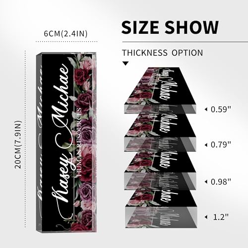 Desk Name Plate Personalized, Personalized Name Plate for Desk, Office Desk Decor The Office Gifts for Women Men, Acrylic Desk Accessories Employee Appreciation Gifts for Boss, Manager, Teacher - color: Flower 4