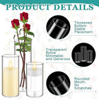Zopeal 24 Pcs Cylinder Glass Vases Bulk 6" 8" 10" Clear Glass Cylinder Vases for Flowers, Floating Candles, Wedding Table Centerpieces, Party Home Decor(6, 8, 10 Inch)