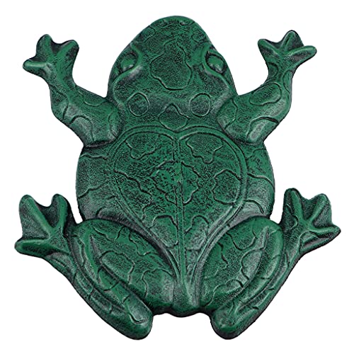 MDLUU Frog Stepping Stone, Cast Iron Frog Art, Decorative Flagstone for Garden Walkway, Yard, Patio Decor - size: Frog