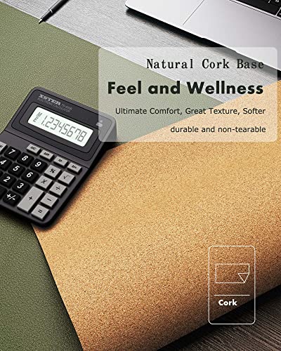 YSAGi Double-Sided Desk Mat, Eco Cork Desk Protector, Large Mouse Pad, Waterproof Blotter, Writing Pad for Office/Home (23.6"x13.7", Olive Green + Cork) - color: Olive Green+cork, size: 23.6"x13.7"