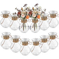 Bokon 5.7" Plastic Small Vases for Centerpieces, Plastic Bud Vase Bulk, Hyacinth Avocado Growing Vases, Tiny Flower Bulb Plant Propagation Containers for Wedding Living Room Table Decorations(12 Pcs)