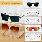 2-Tier Acrylic Sunglasses Display Stand, Clear Glasses Stand for 2 Pairs, Luxury Gold Trimmed Eyeglasses Holder for Oversized Frames & Reading Glasses, Compact Nightstand Desktop & Retail Counter - size: 1PC(2-TIER)