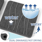 2PCS Water Absorbing Stone Tray, Fast Drying Stone Sink Tray, Water Absorbent Diatomite Trays, Stones Soap Trays, Diatomite Coasters for Kitchen Sink Bathroom Counter, Hand Soap Dish & Holders - color: 2pcs 21×10cm Dark Gray Wave