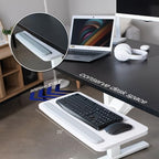 VIVO Adjustable 25 x 10 inch Computer Keyboard and Mouse Platform Tray Ergonomic Under Table Desk Mount Drawer Underdesk Shelf, White, MOUNT-KB03W - color: White, size: 25"