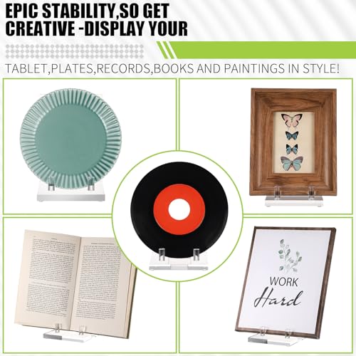 Yousoontic Acrylic Book Display Stand Clear Easel Plate Stand for Displaying Books, Picture, Notebooks, Platter, Photo, Artworks(4 x 6 x 6 Inch) - size: 4 x 6 x 6 Inch