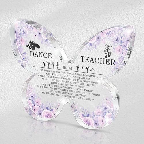 Purple Butterfly Acrylic Dance Teacher Gift, Desk Decor Gift for Dance Teachers on Birthdays, Christmas, and Thanksgiving Day, Purple Ballet Decoration, Dance Teacher Gift - color: purple49