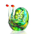 QFkris 4.4inch Blown Glass Snail Figurine Collectibles Handcrafted Glass Animal Paperweight Home Art Statue Decoration for Women