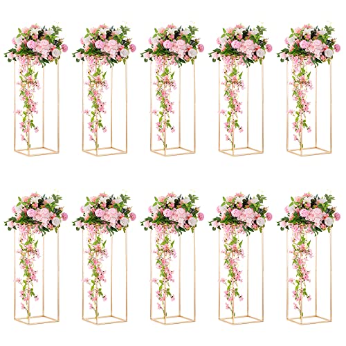Gold Flower Stand for Table: 31.5” Tall Centerpiece Stand for Wedding Table Reception Floral Center Pieces with Home Decoration Party Event 10 PCS - size: 31.5 INCH-10PCS