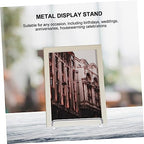 2pcs Modern Minimalist Metal Display Stand for Home Decoration Sturdy Book Holder and Showpiece Rack for Magazines Plates and Frames Finish