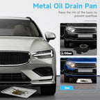 2Pcs Stainless Steel Oil Drip Pan for Under Car, 24 x 16 x 1.9 Inch Metal Oil Drain Pan for Oil Change, Automotive Large Drip Tray Oil Catch Pan Replacement Tray to Keep Garage Floor Clean - size: 24'' x 16'' x 1.9'', 2Pack, Stainless Steel