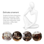 Abstract Thinker Statue | Synthetic Home Accent for Living Room/Office Desk/Bookshelf | Hollow Design Art Sculpture Collectible Present (White Right) - style: White Right