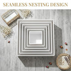 Moen Acrylic Nesting Stand Display Cube Box with Hollow Bottom 6 Pcs Pitcher Boxes for Display (Whith) - color: Whith