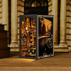 ETKVR Book Nook Kit, Book Nook Kits for Adults DIY Booknook Model Build, DIY 3D Wooden Puzzle Bookend Booknook Bookshelf Insert Miniature Dollhouse Kit for Home Decoration - style: Car Players
