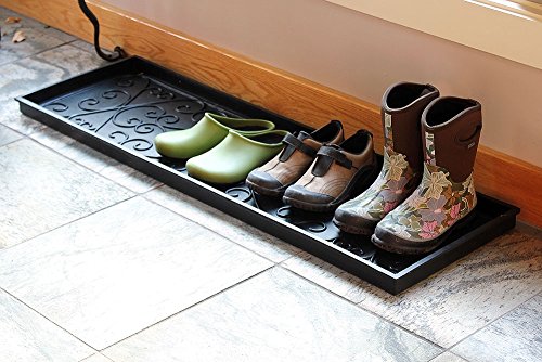 Achla Designs Scrollwork Rubber Boot Tray, Large - size: 46" x 14.3" x 1.5"