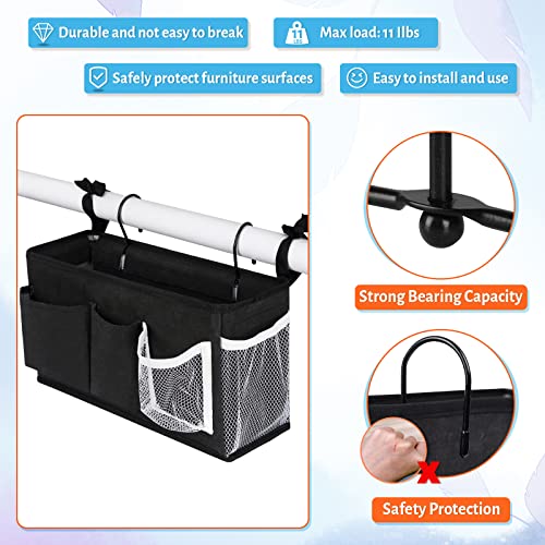 Loghot Bedside Caddy/Bedside Storage Bag Hanging Organizer for Bunk and Hospital Beds,Dorm Rooms Bed Rails,Can be Placed Glasses,Books,Mobile Phones,Keys (New Black-1) - color: 1pc New Black-1