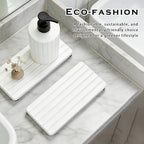 2PCS Stone Drying Tray, Water Absorbing Stone Tray for Sinks, Neat Diatomite Sink Trays, Fast Drying Kitchen Sponge Hand Soap Holder, Instant Dry Sink Coasters Used for Bathroom Counter -White - color: 2pcs White 5stripes