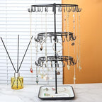 Multi-layer Jewelry Organizer Chic Box Metal Jewelry for Ladies Stylish Storage - color: B Black