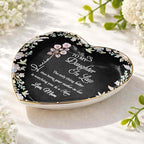 Personalized Jewelry Dish for Daughter in Law, Ceramic Trinket-Dish Heart Shape Ring Holder, Mother in Law Gift, Sentimental Keepsake Tray, Birth Floral Jewelry Organizer - color: Daughter In Law 127