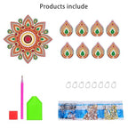 DIY Diamond Art Painting Candlestick Holders 5.71in Mandala Flower Shape Desk Candle Tray Tabletop Ornaments for Wedding Ramadan Party Home Table Centerpiece-Mandala10 - color: Mandala10