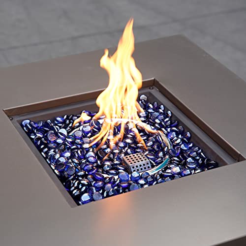 Mr. Fireglass 10 Pound Fire Glass Beads, 1/2" Reflective Round Fire Glass Drops for Fireplace Fire Pit & Lanscaping, High Luster Royal Cobalt Blue (Pack of 2) - color: Cobalt Blue, size: 1/2 inch, 10 Pounds (Pack of 2)