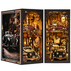 ETKVR Book Nook Kit, Book Nook Kits for Adults DIY Booknook Model Build, DIY 3D Wooden Puzzle Bookend Booknook Bookshelf Insert Miniature Dollhouse Kit for Home Decoration - style: Car Players