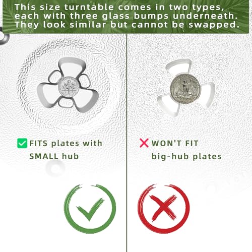 10.5" Microwave Turntable Compatible with Emerson 252100500497, 10 1/2 inch Replacement Microwave Glass Plate for Hamilton Beach, Oster MP-P23 - size: 10.5" Small Coupler Hole