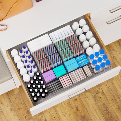 Yieach Large Expandable Desk Drawer Organizer Tray for Office Supplies and Accessories With 12 Adjustable Compartments,Office Drawer Organizers for Pencil,Pen and Kitchen Junk Drawer Organizer,Clear - size: L-12.6 to 21.3x14.5x1.8 In