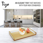 Tizo Design Elegant Lucite Tray, 12" x 8" Acrylic, Multiple Colors Available (Clear) - color: Clear